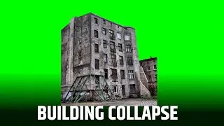 BUILDING COLLAPSE || CHROMA KEY || GREEN SCREEN || CONTENT FOR CRETORS