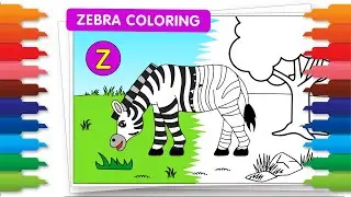 Animals ABC Coloring Fun: Zebra Comes Alive | Letter Z