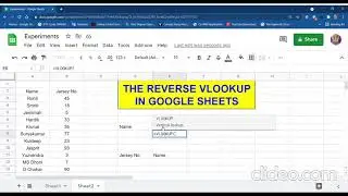 Reverse VLOOKUP in Google Sheets