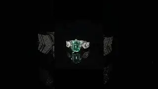 Jewelryay-Emerald Engagement Ring 7*9mm 925 Silver Zircon #diamond #ring #engagementjewelry