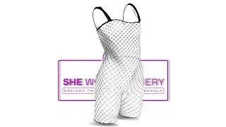She-Woolf Hosiery, Ella, Black Fishnet Sleeveless Full-Body-Stockings