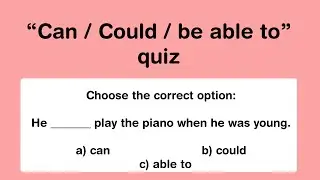 Can / Could / be able to Quiz | English grammar quiz | Can you score 10/10?#quiz #englishquiz