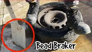 How To Break A Tyre Bead Using Shovel And Washing Liquid (diy)