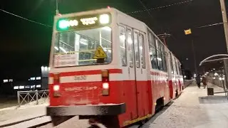 С Ул. Демьяна Бедного до Светлановского проспекта на 100 трамвае