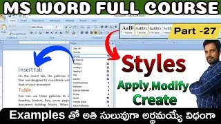 HOW TO USE STYLES IN MS WORD | STYLES GROUP IN MS WORD | APPLY STYLE | MODIFY STYLE | NEW STYLE