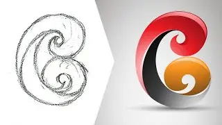 Sketch to Vector - Designing a Vector Logo for Letter B (or C) using the Pen Tool