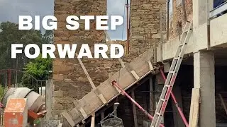 Pouring Pillars and Building Stairs- Stone House Renovation