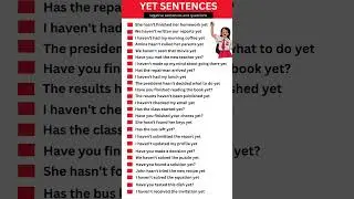 Sentences with Yet #english #shorts