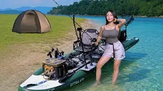 🎣 Island Boat Fishing & Camping 🏝️ Sea Fishing . Camping ASMR