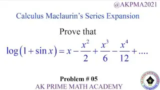 Maclaurin series expansion of log(1+sinx) #jntua #engineeringmathematics #calculus #btech #maths
