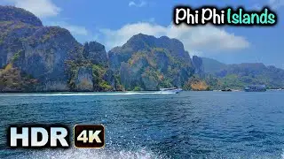 Monkey Beach PHI PHI Island  Krabi Thailand  |  Love Andaman Speed Boat Tour Phuket  // 4K HDR