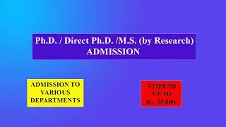 Ph.D ADMISSION SPRING 2020-21 | STIPEND UPTO Rs. 35,000 | APPLY IMMEDIATELY |