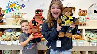 Caleb GOES to BUILD-a-BEAR with his SISTER Aubrey! MAKING STUFFED ANIMALS at BUILD a BEAR Workshop!