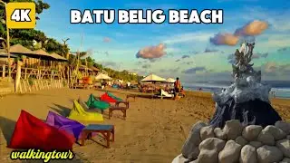Batu Belig Beach Bali Morning Walk 🇮🇩 | Peaceful Walking Tour 4K