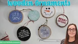 Painted Wooden Ornaments with Cricut & Removable Vinyl