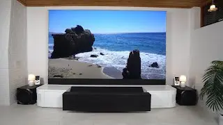 Motorized screen integrated cabinet for UST laser projector - This thing is awesome!