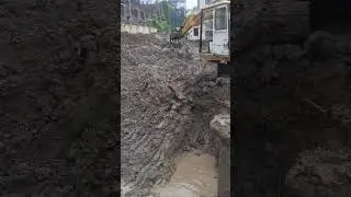 Working with Excavator in construction project #shorts #jcb #work