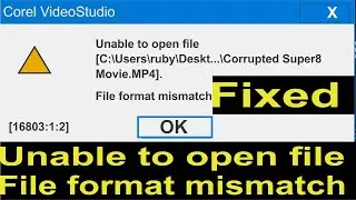 Video Studio Pro Unable to Open File Error