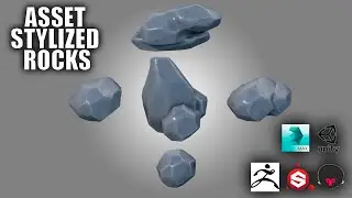 Asset Stylized Rocks Autodesk 3dsMax, Zbrush, Substance Painter, Marmoset, Unity