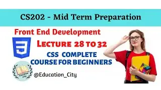 CS202 Short Lecture 28 To 32 | CSS | By Hira Shabir | CS202 Playlist | 