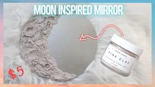 DIY MOON INSPIRED MIRROR | WALL ART DECOR | AIR DRY CLAY