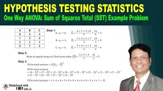 ANOVA One way | Sum of Squares for Total Variance (SS Total) | Hypothesis Testing Statistics