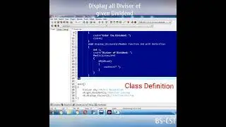A C++ Program With Class and Object- Print the Divisors of given Dividend #shorts
