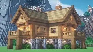 Minecraft - How to build a Wooden Starter House Tutorial 56
