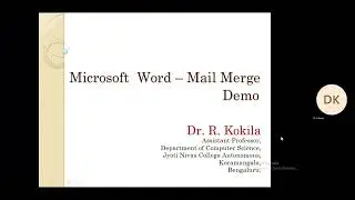 MS Word Mail Merge Demo   Part 3