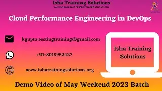 Cloud Performance Engineering in DevOps  Demo. Pls call or WhatsApp us on +91 8019952427 to enroll
