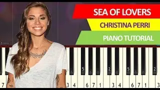 Christina Perri - Sea of Lovers (piano tutorial) synthesia acoustic