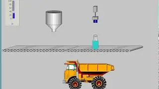 Bottle filling and packaging automation animation in WinCC flexible 2008