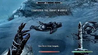 Skyrim AE Killing Ebony Warrior on Legendary Difficulty with Iron Dagger