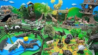 DIY Mega Jungle Zoo Animals | elephants Giraffe Crocodile Panda Flamingo