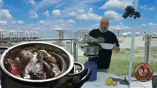 Fisherman's Beachside Soup: A Scrumptious Seafood Delight Cooked on the Sand!