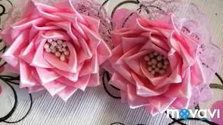 Розы из лент Канзаши.