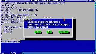 {Write a program to calculate HCF of two numbers}DOSBox 0 74, Cpu speed  max 100% cycles, Frameskip