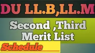 Du llb Admission schedule|Du llm Admission schedule|Du llb second list admission schedule|