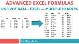 Unpivot columns using excel formulas