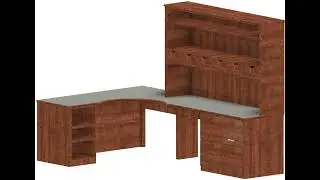 Study Desk and Hutch - 3D CAD