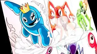 Drawing Roblox Rainbow Friends in Anime Style | drawing Roblox rainbow friends anime style