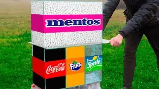 Experiment: Coca Cola & Fanta & Sprite VS Mentos