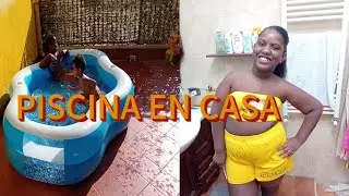 piscina en casa se va para un cumpleaños un día conmigo 👩🏾‍🦱