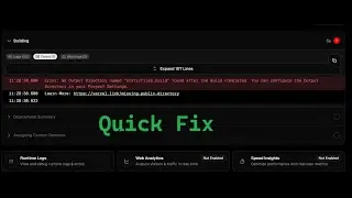 Django Vercel Deployment  Error: No Output Directory named 