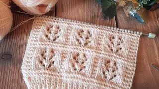 🌹Цветочный, ажурный узор спицами. Для пуловера, кардигана, свитера и т.д.