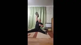Жим сидя на полу двойная гиря 57 кг
