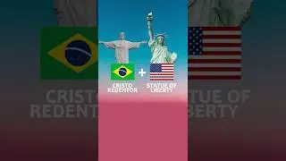 Cristo Redentor 🇧🇷 + 🇺🇸 Statue of Liberty =?   #photoshop #art #usa #brasil