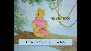 How to Paint Winnie the Pooh in Water Color ...colorize a sketch