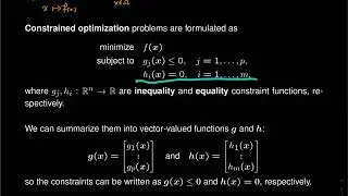 Lecture 17 - Constrained optimization (Part A)