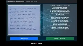Handwritten Text Recognition | Deep Learning Project | FastAPI | React JS | PyTorch | Python Tkinter